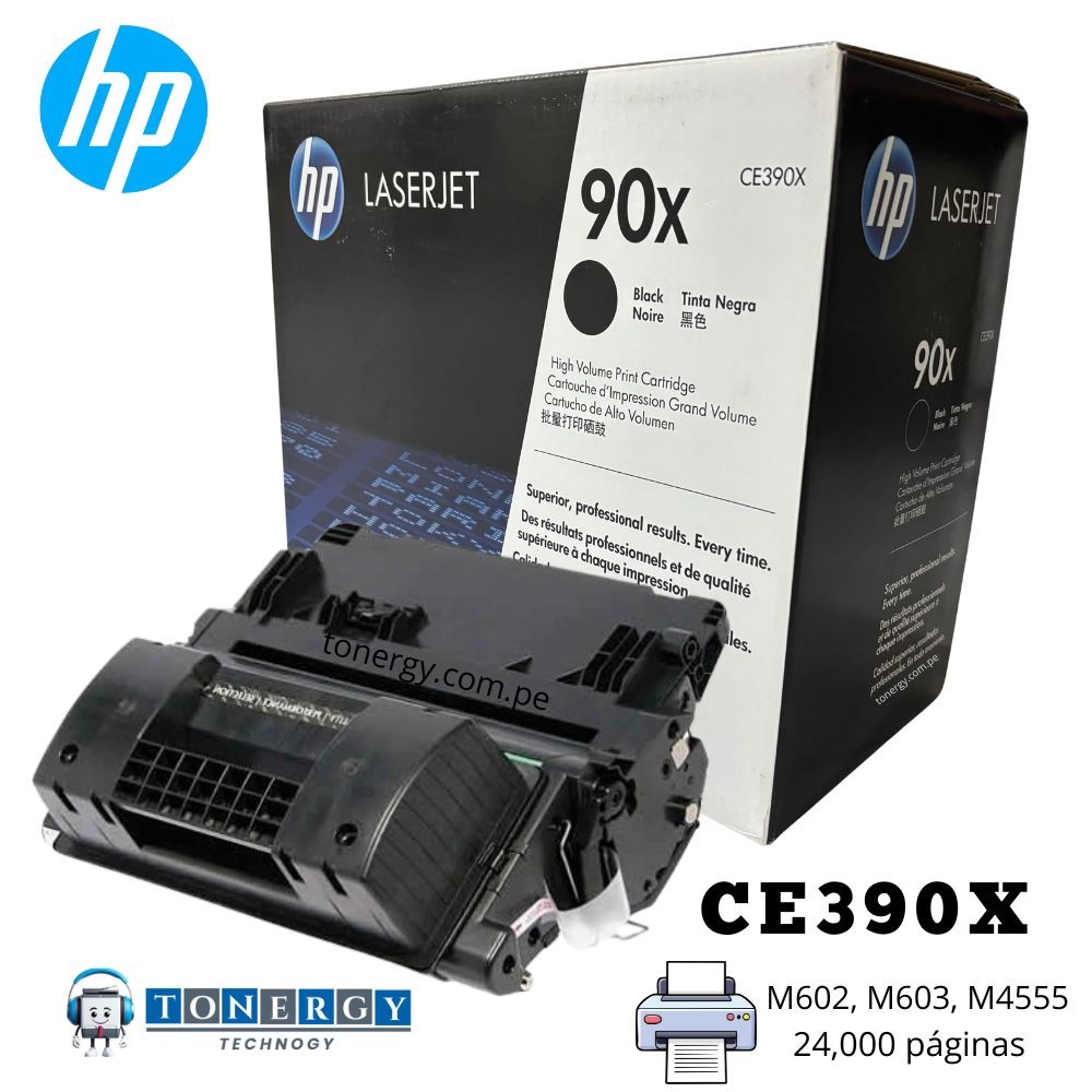 Cartucho de Tóner HP 90X (CE390X) Original – Alta Capacidad – Impresión de Alta Calidad y Rendimiento Superior