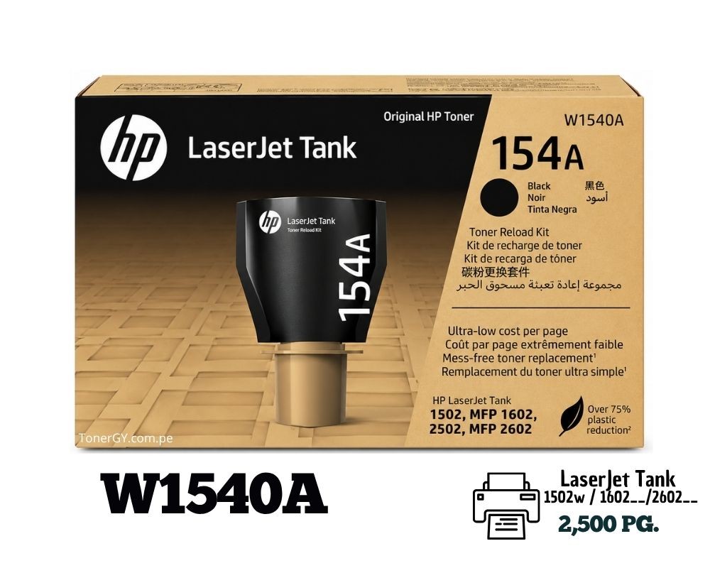 Tóner HP 154A W1540A Negro Original – 2,500 páginas