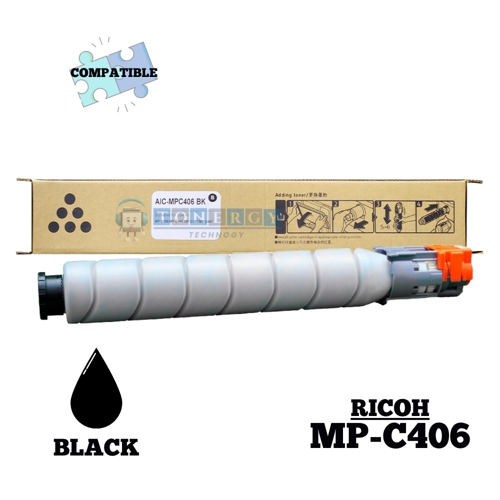 Toner Compatible Ricoh MP C406 Black - Rendimiento Superior Tonergy - 17,000 Páginas