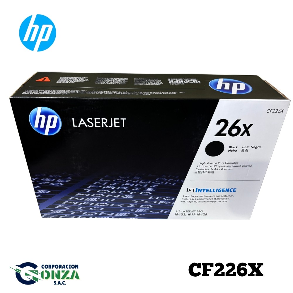 TONER HP CF226X (26X) L.J.P M402 NEGRO 9.0K PAG - ORIGINAL