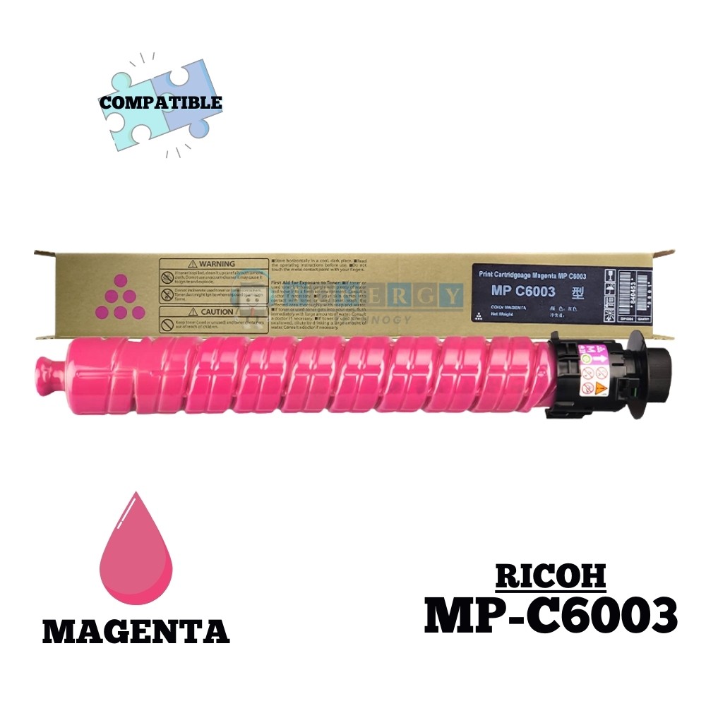 Toner Compatible Ricoh MP C6003 Magenta - Calidad Premium Tonergy - Rendimiento 22,000 Páginas